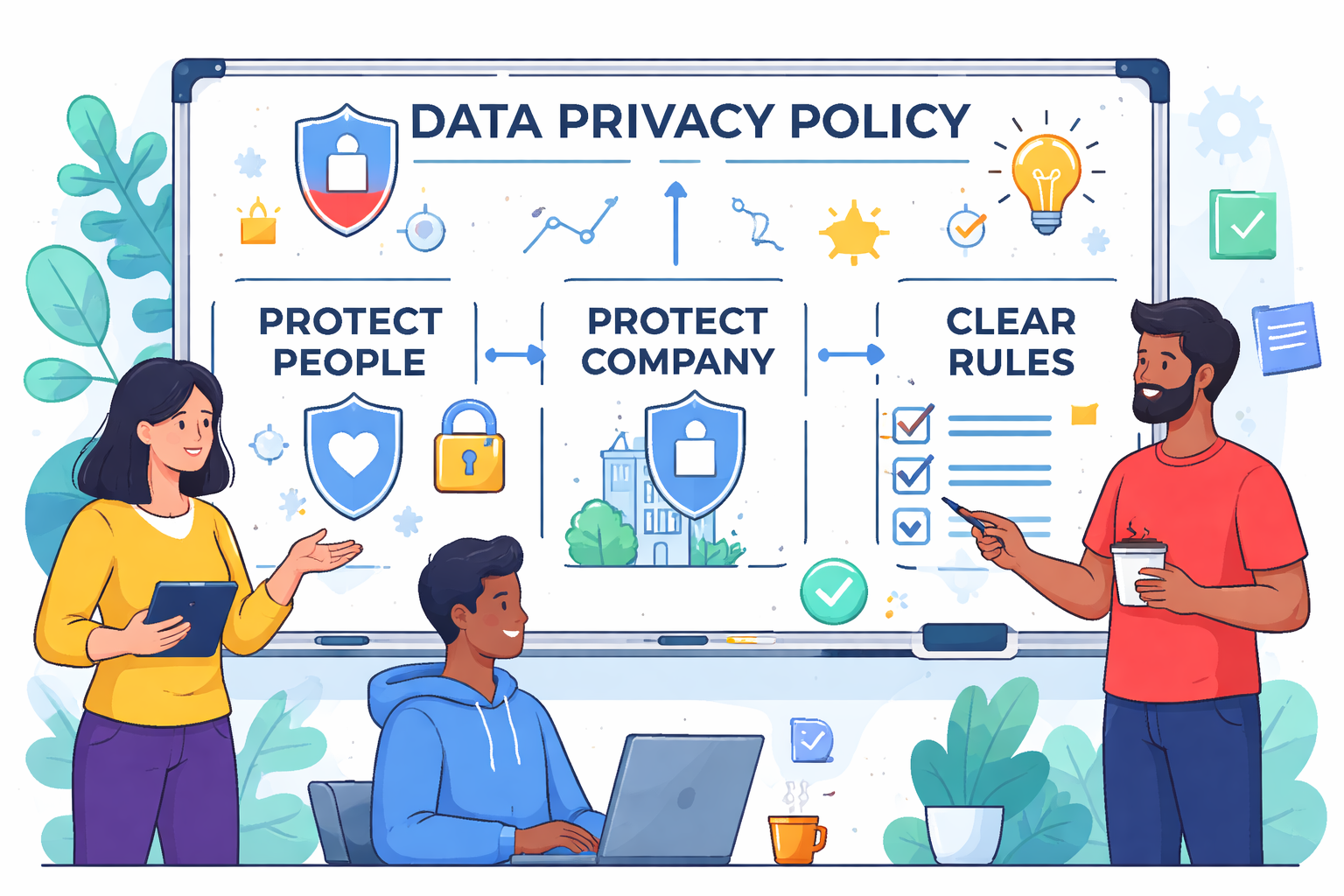 Dashboard illustrating privacy and governance goals